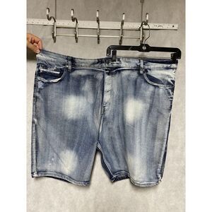 ECKO Shorts Men 50 Blue‎ Denim Jean Wide Rhino Baggy Y2K VTG Hip Hop Skate Loose